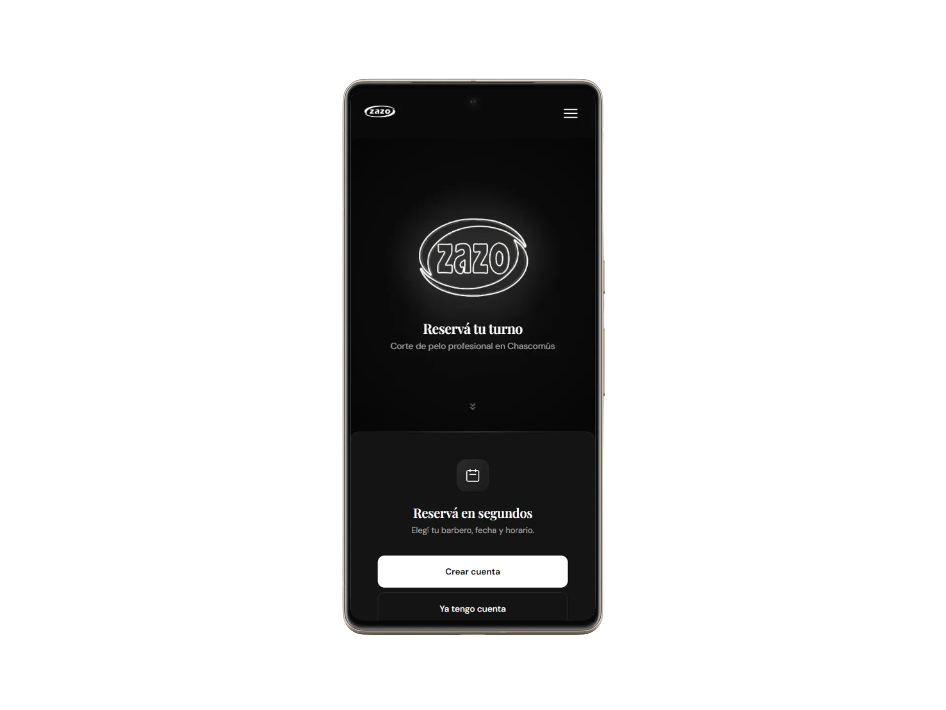 El mismo panel en su versión mobile