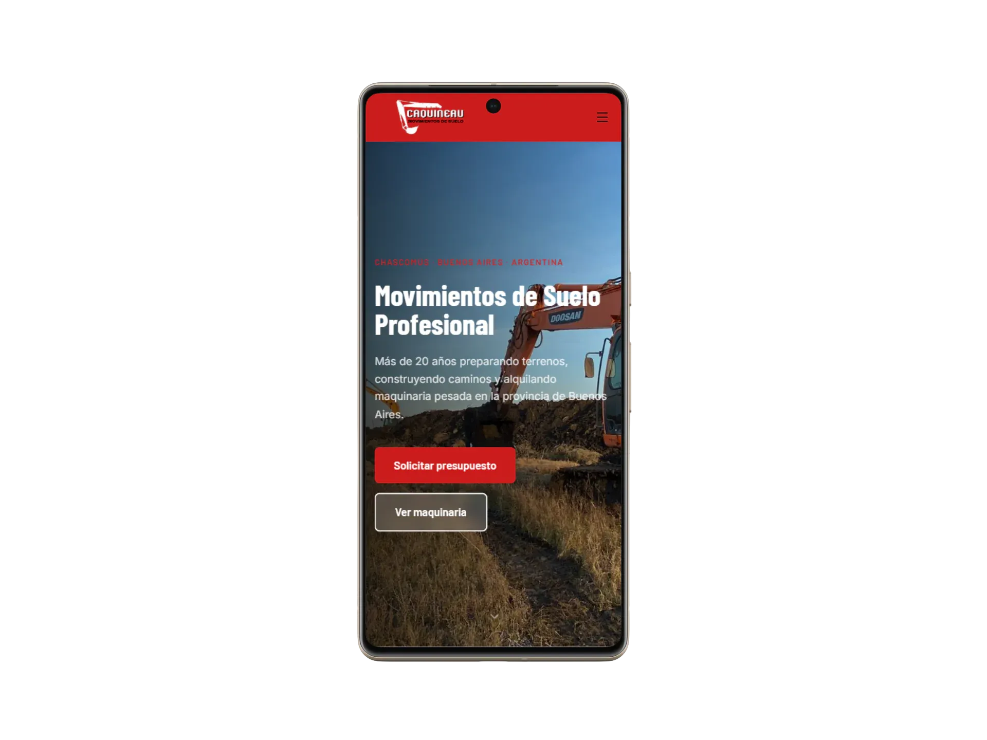 El mismo sitio en su versión mobile